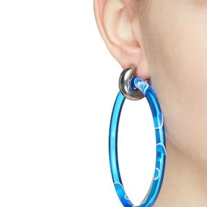 Balenciaga Resin Metal Hoop Earrings